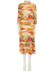 Graphic Patterned Midi Dress