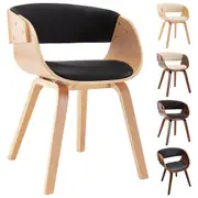 1/2/4/6x Solid Bent Wood Dining Chair Faux Leather Seat Multi Colours vidaXL