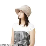 日本 COOLMAX 抗UV涼感修飾小臉遮陽帽 可摺疊 (米白色)