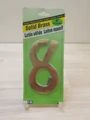 NEW HY-KO BR40/8 4" SOLID BRASS #8 HOUSE MAILBOX NUMBER