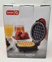 Dash 4" Non-Stick Mini Waffle Maker 350 Watts - Red NEW