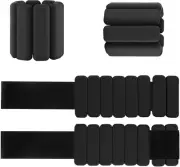 Adjustable Wearable Wrist and Ankle Weights Set of 2(1Lb/Pair) Colour Name:Black