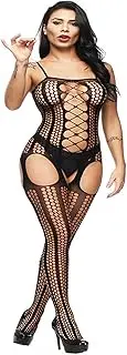 [PiurUf] Fishnet Socks Sexy Black Lingerie Stockings Women Hollow Out Sling Fishnet Body Stocking Free Removal Mesh Tight High Stocking for Ladies Stockings (Color : Black, Size : One Size)