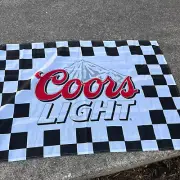 Colors Light Beer Checkered Flag Banner 41" x 27.5" Grommets on Inside Corners