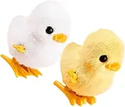 UPKOCH 2Pcs Cartoon Wind Up Animal Interactive Duck and Chicken Clockwork for Soft Material for Home Decor and Party Favors
