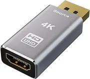 4K DisplayPort to -Compatible Adapter, 30Gbps Video Converter for PC, Laptop, and Monitor - Male to Female Connection