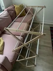 5001 Collapsible Folding Wooden Clothes Drying Rack for Laundry Pre Assembled