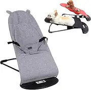 Pet Dog Rocking Chair Cat Rocking Chair, cat Sofa, Indoor Lounge, Adjustable Portable Foldable, max Weight 33lb, Perfect for French Bulldogs, Corgis, Mini Schnauzer (Grey Liner)
