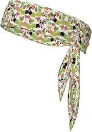 [YANYU] Corgi Hawaiian Tropical Summer Pineapple Print Sports Head Tie Sweat Wicking Head Tie Quick Dry Adjustable for Men and Women