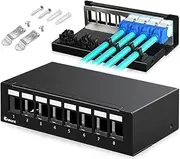 Enmane Patch Panel 8 Port Blank Keystone Patch Panel STP&UTP Compatible with LC/SC/ST/FC/USB/HDMI Keystone Jack for Desk Mount Home Ethernet Termination Box
