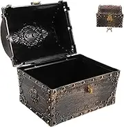 Vintage Pirate Treasure Chest Small Keepsake Organizer Box for Boys and Girls Toy Storage Box Lock Key