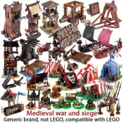 Medieval Military Siege Catapult Tent Sentry Ship Camp Building Blocks for LEGO