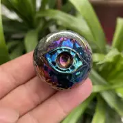 Rainbow Titanium devil eye Quartz sphere moon ball crystal CARE 1PC 35MM+.