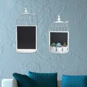 Metal Birdcage Chalkboard Wall Decoration, 2 asst.