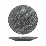 4x Plate 280mm Luzerne Drizzle Grey with White Dinner Commercial Cafe Crockery