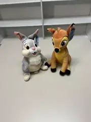 Disney 10” Bambi & 13” Thumper Bunny Rabbit Kohls Cares Plush Stuffed Animals