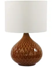[Oriel Lighting] Alder Ceramic Table Lamp in Brown
