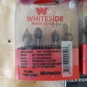 Whiteside 706 6 Piece CNC Lettering Router Bit Set 1/4" Shanks
