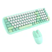 Wireless Keyboard and Mouse Combo 2.4G Wireless 3-Gear Adjustable DPI-Green
