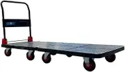 Flatbed Cart Industrial Heavy Duty Extra Long Flatbed Truck Trolley Flatbed Silent 8-Wheel Trailer Enlarged and Thickened Flatbed Truck Hand Truck(Small)(One Color L)