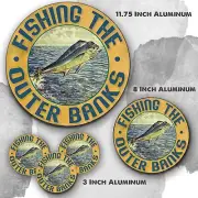 Jumping Mahi Mahi Fishing The Outer Banks NC Reproduction Aluminum Circle Sign