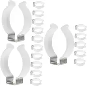 COOLHIYA 3sets Led Tube Light Support Bracket Fluorescent Tube Holder Stainless Steel Mount 6pcs*3