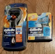 New Gillette Fusion Proglide Flexball Manual Razor Shaver & 9 Cartridge Refills