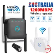 1200Mbps Dual Band Wireless WiFi Extender Repeater Router Range WiFi Booster OZ