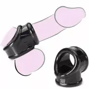 Double Silicone Cock Penis Ring Delay Erection Enhancer Male Couples Balls Adult