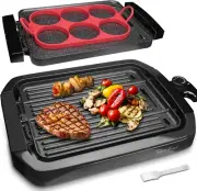 Baker’S Friend Indoor Griddle & Grill, Electric Griddle with 2 in 1 Indoor Grill