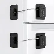 ORIA Refrigerator Lock, 2Pcs Child Proof Fridge Lock, Freezer Door Lock with 3-Digit Code, Child Safety Lock for Door, Drawer, Cabinet, Closet, Window, Easy Install No Keys No Drill Needed