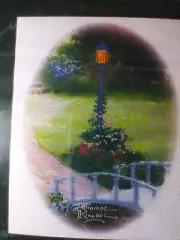Thomas Kinkade Hometown Chapel Lamppost & Bridge Vignette Cross Stitch Kit 51191