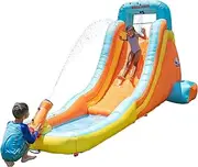 Sportspower My First Inflatable Water Slide - Heavy-Duty Outdoor Slide with Water Cannon and Splash Pool - Air Blower Included