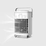 [Oimzzr] Portable Air Conditioner Cooler Fan - USB Personal Ac 4 with 7 Colors Light, Handle Desktop Air Cooling Evaporative Humidifier Fan for Small Room/Office/Camping/Bedroom [No Battery]