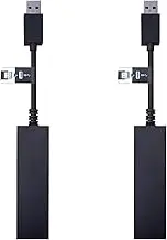 Pack of 2 PS5 VR Camera Adapter, PS4 Camera V1 V2 Adapter for PSVR on PS5 Consoles, Playstation 5 Converter Cable for Use Compatible with PS4 Camera to PS5 Console