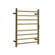 HOTWIRE Hotwire Heated Towel Rail - Round Bar (H700mmxW530mm) with Timer - Gold