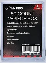 ULTRA PRO **(10x) 2-Piece Box** Holds 50 Cards Each PLASTIC STORAGE BOX Sports Cards & Gaming Decks