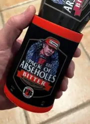 Jim Richards Stubby Holder Pack of Ar$holes Famous 1992 Bathurst victory