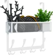 Over The Door Hooks Organizer,Over Hanger Towel 1 Upgrated Baskets-White