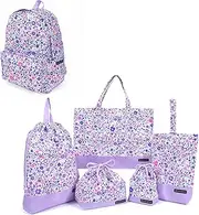 [COLORFUL CANDY STYLE] NU302500 School Entrance School Entrance 6-Piece Set, Lesson Bag, Shoe Case, Drawstring Bag, Gymnastics Clothes Bag, Lunch Bag, Cup Bag, Small Items, Rucksack, Airy Shower with