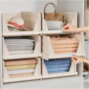 6 Pack Folding Closet Organizers Storage Box, Stackable Plastic Storage Basket,