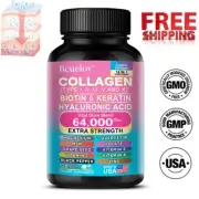 Collagen Peptides TypeI,II,III,Vand X Biotin Keratin Hyaluronic Acid Quercetin