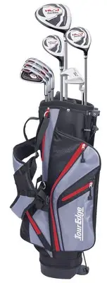 New Tour Edge Golf LH HL-J 5X2 8 Piece Junior Set Red Ages 9-12 (Left Handed)