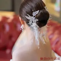 在飛比找Yahoo!奇摩拍賣優惠-欣欣百貨日韓時尚手工串珠水晶髮飾旅拍新娘跟妝造型寫真邊夾頭飾