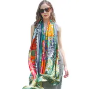 ANYYOU 100% Mulberry Silk Dark Orange Long Scarf Luxury Brand Women Beach Shawl Wear Swimwear Pashimina Face Shield Foulard