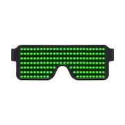 LED Glasses Light Up Dynamic Party Favor Glasses Festival Christmas USB Rechargeable LED Rave Glowing Flashing (Green)