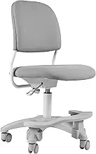 Ergonomic Kids Desk Chair, Child's Children Student Study Office Computer Chair, Adjustable Height and Seat Depth, Detachable Footrest and Lumbar Support (Grey, W/Chair Slipcovers)