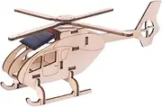 Airplane Model, Solar Powered Helicopter Toy, Creative Craft Assembly Building Model Kit for Home Education Display Boys Kids