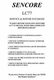 SENCORE LC77 (SERVICE & REPAIR DATABASE) Symptoms&Cures, Precise Repair Details!