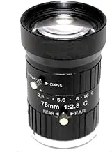 8MP CCTV Camera Lens 75mm C-Mount Manual Iris Focus F2.8 Aperture 1 Inch Image Format Security Camera Industrial Lens